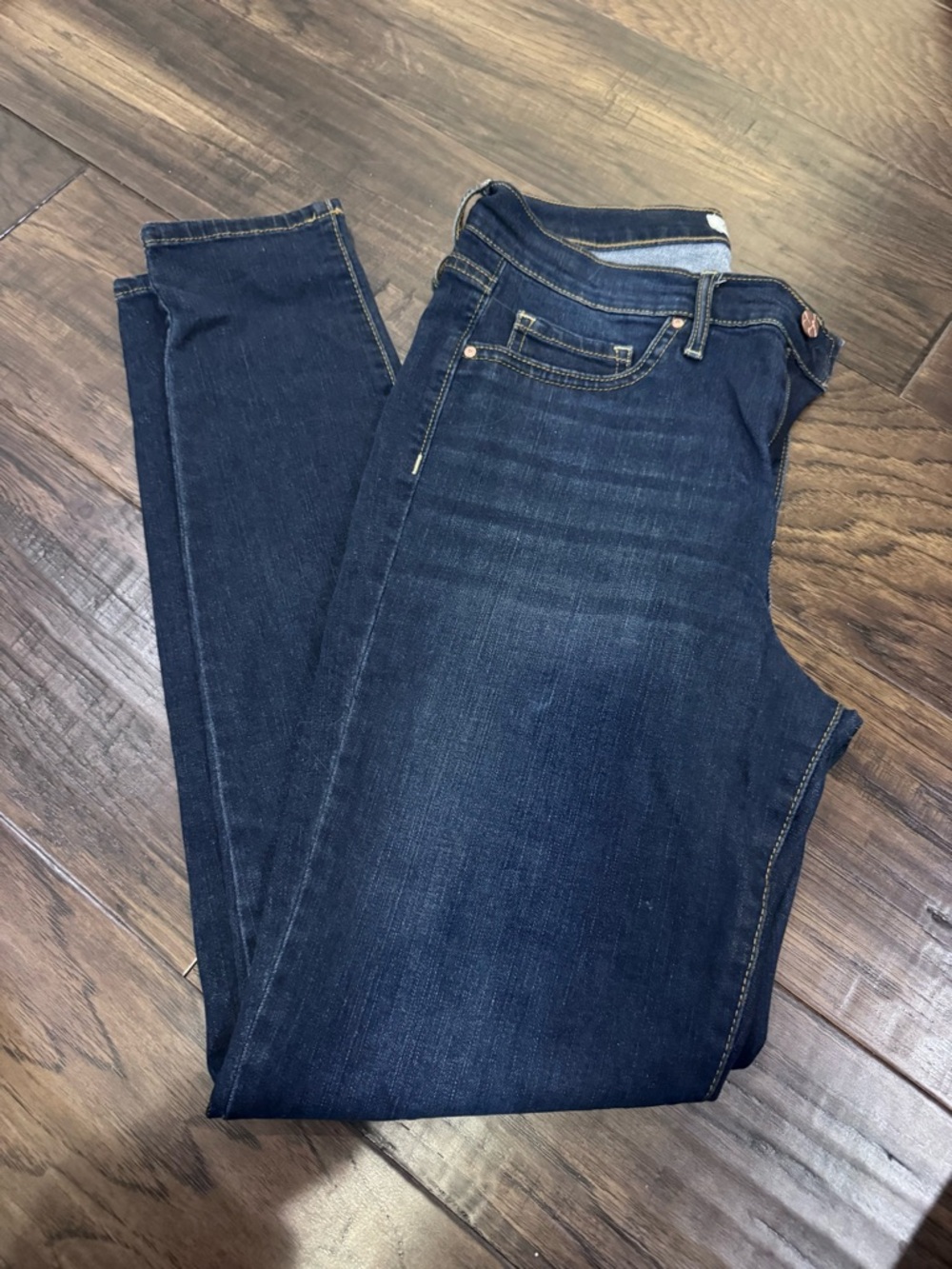Jessica Simpson Dark Indigo High-Rise Skinny Jeans with Copper Hardware
